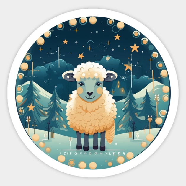 Sheep in Ornament, Love Farm Animals Sticker by logiamerch